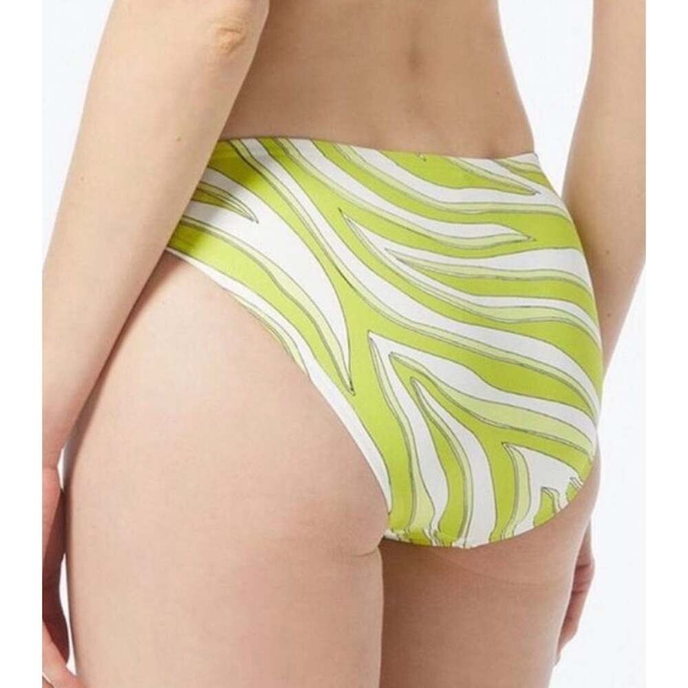Michael Kors Limeade Zebra Print Bikini Bottom M NWT - Picture 2 of 6